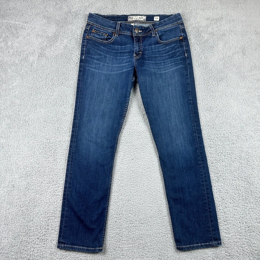 BKE‎ Kate Straight Jeans Womens 31S (Fits 31x28) Blue Medium Wash Stretch Denim